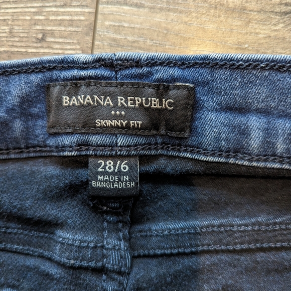 Banana Republic Size 6 / 28 Skinny Blue Jeans Denim Stretchy Ankle 27" Inseam - Picture 7 of 8